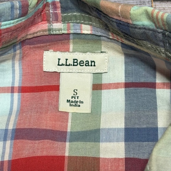 L.L.Bean Patchwork Plaid Button Down Shirt Women's Small Pet - Picture 4 of 6